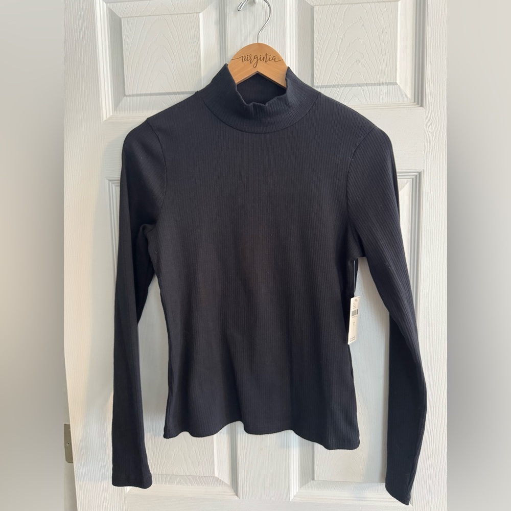Maeve by Anthropologie black ribbed mock turtleneck- size small